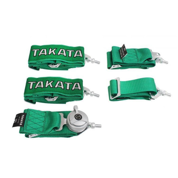 5-Point Green Takata Replica Racing Seat Belt Harness
