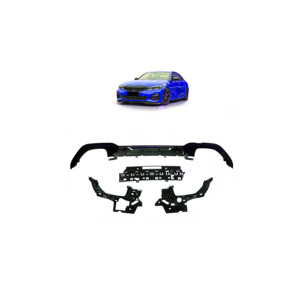 BMW 3 Series G20 G21 Rear Diffuser - Carbon Fiber Style