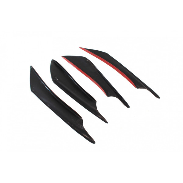 4pcs Front Bumper Splitter Fins & Canards Body Spoiler Kit