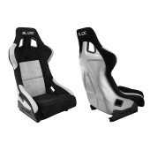 Racing Seat SLIDE KS2 Premium Black & Grey Suede Silver Glitter