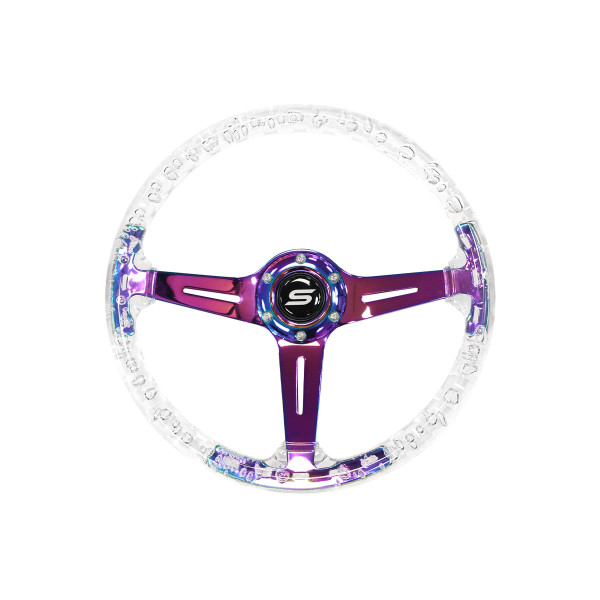 Steering wheel SLIDE 350mm offset:70mm NeoChrome Acrylic Clear