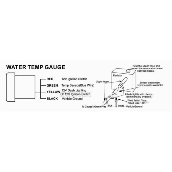 ADDCO 52mm Water Temperature Gauge - Precision Measurement