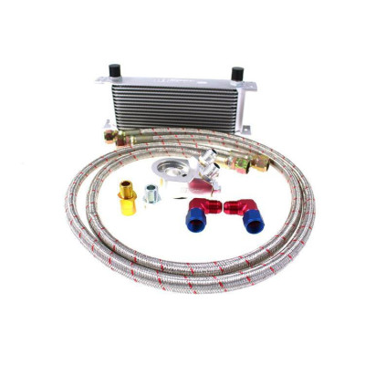 D1Spec 15-Row Oil Cooler Kit with Adapter for Enhanced Cooling