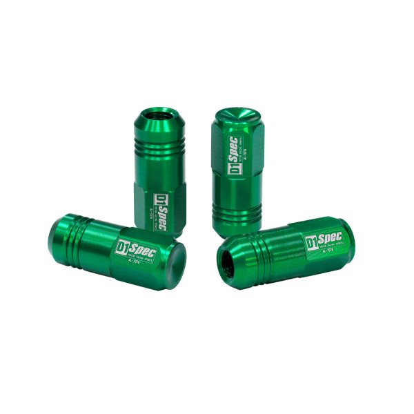 D1Spec Replica EW M12x1.25 Green Wheel Lug Nuts - 20 Pack