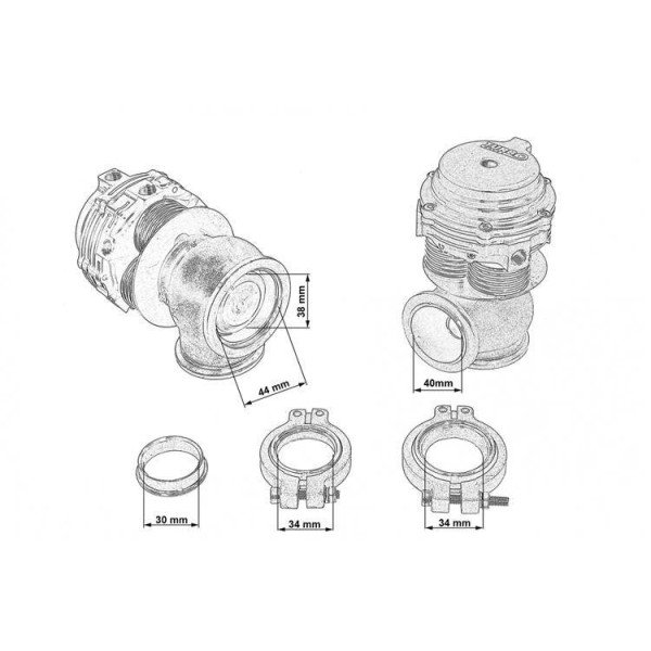 38mm Water-Cooled External Wastegate - 2.5 Bar V-Band Blue