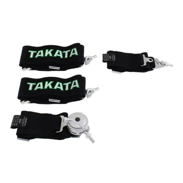 4-Point Black Takata Replica Racing Seat Belts - Safety Harness