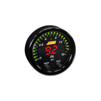 AEM X-Series 10 BAR Oil Pressure Gauge - Precision Performance