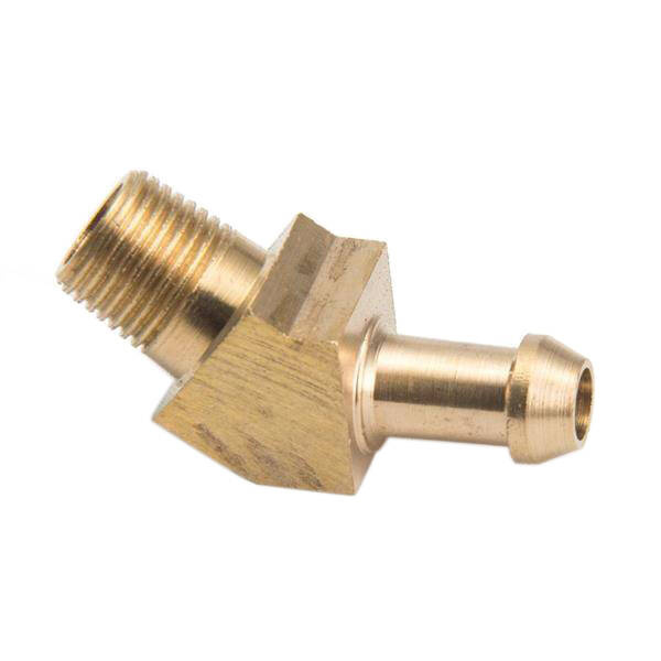 Brass Nipple 1-8 to 6mm Hose 45 Degrees - Durable Fitting