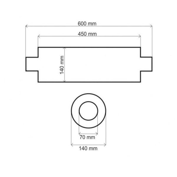 70mm Center Muffler RS 409SS - 450mm Performance Upgrade