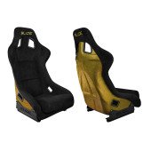 Premium Black Suede Gold Glitter Racing Seat