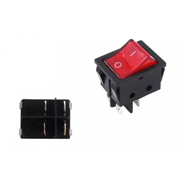 4-Pin Red Rocker Switch for Easy On/Off Control