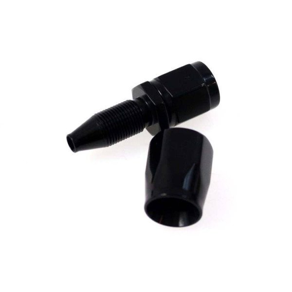 AN6 Black Swivel Fitting - Straight Connector for Fluid Lines