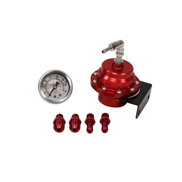 Racing AN6 Fuel Pressure Regulator with Gauge - Red