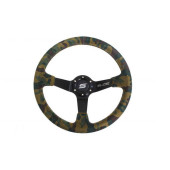 350mm Suede Camo Steering Wheel with 80mm Offset