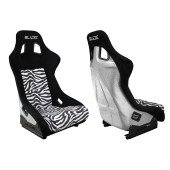 Racing Seat SLIDE KS2 Premium Black Zebra Suede Silver Glitter