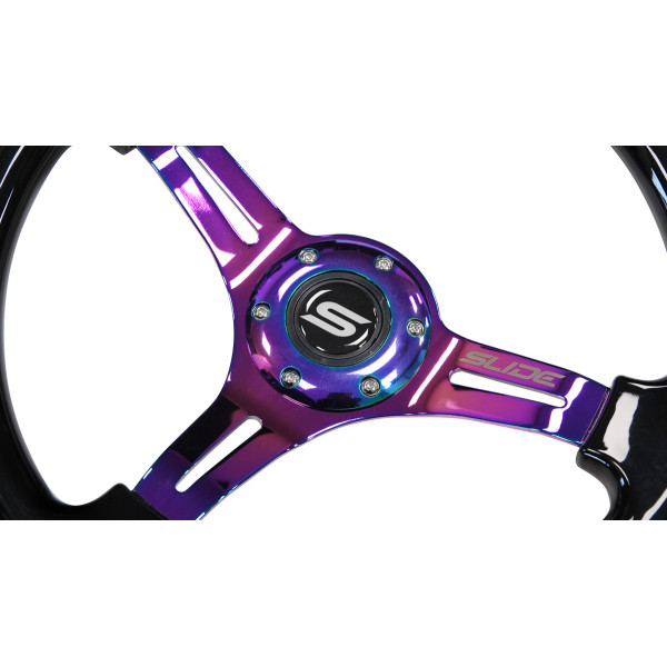 Steering wheel SLIDE 350mm offset:30mm NeoChrome Wood Black