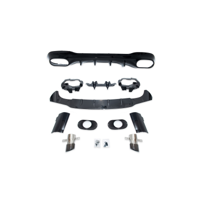 Mercedes-Benz CLA C118 X118 Black Rear Diffuser with Pipes