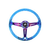 Steering wheel SLIDE 350mm offset:70mm NeoChrome Acrylic Blue
