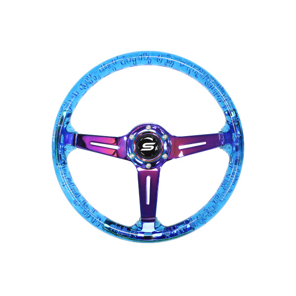 Steering wheel SLIDE 350mm offset:70mm NeoChrome Acrylic Blue