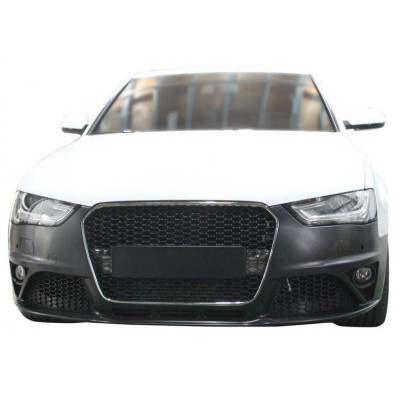 RS4 Style Chrom-Black Front Bumper & Grill for Audi A4 B8
