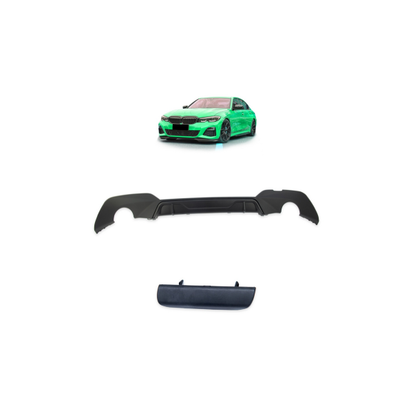 BMW 3 Series G20 G21 Rear Diffuser - Matte Black Finish