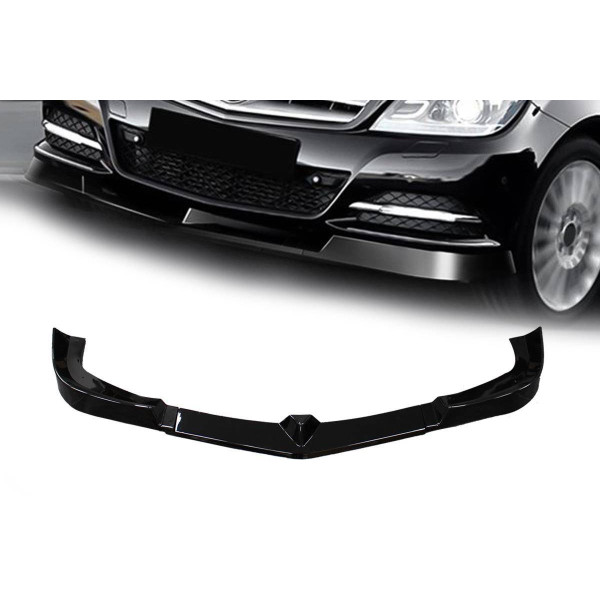 Gloss Black Front Splitter for Mercedes-Benz C W204 Model