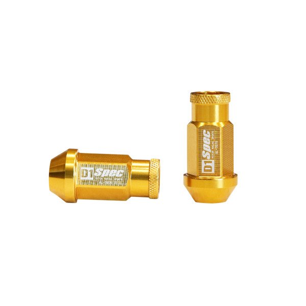 D1Spec M12x1.5 Gold Wheel Lug Nuts - Replica Set