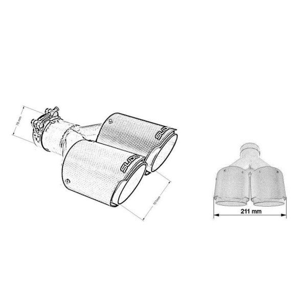 Dual 101mm Exhaust Tips with 76mm Inlet - High Performance