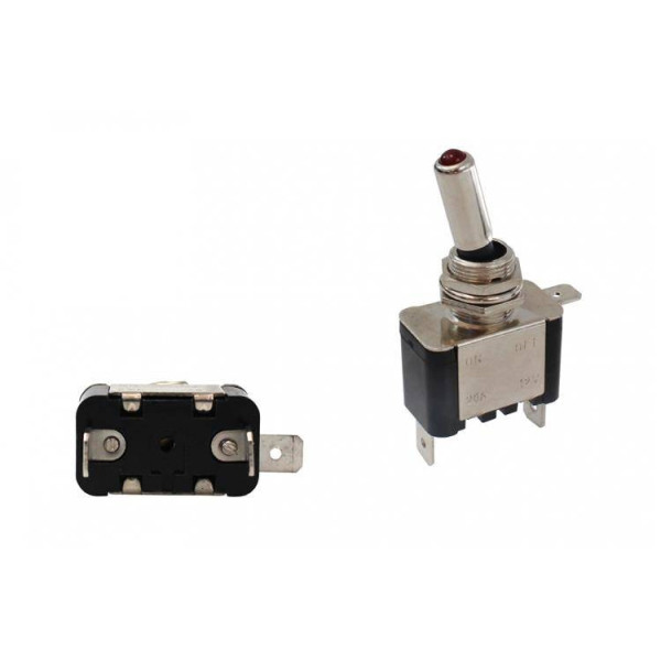 Red LED Chrome Toggle Switch - Type 2 for Custom Projects