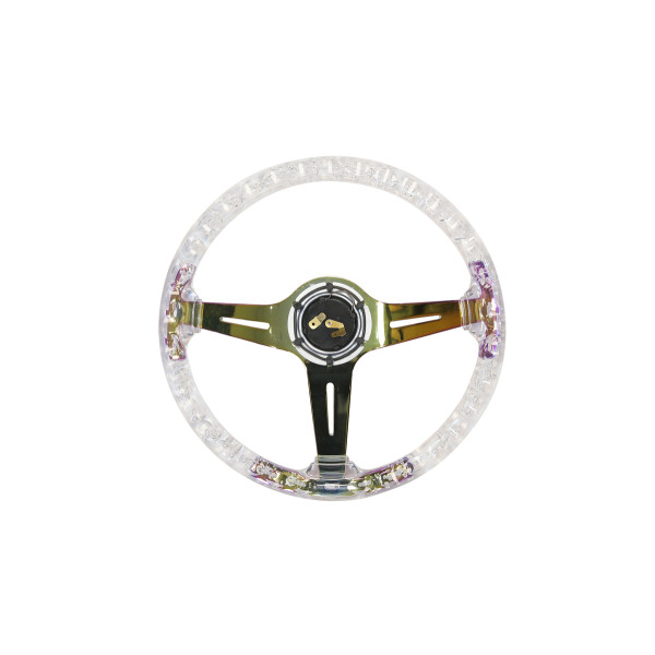 Steering wheel SLIDE 350mm offset:70mm NeoChrome Acrylic Clear