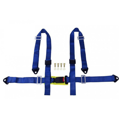 4-Point Racing Seat Belts - Blue - E4 Certified Safety Gear