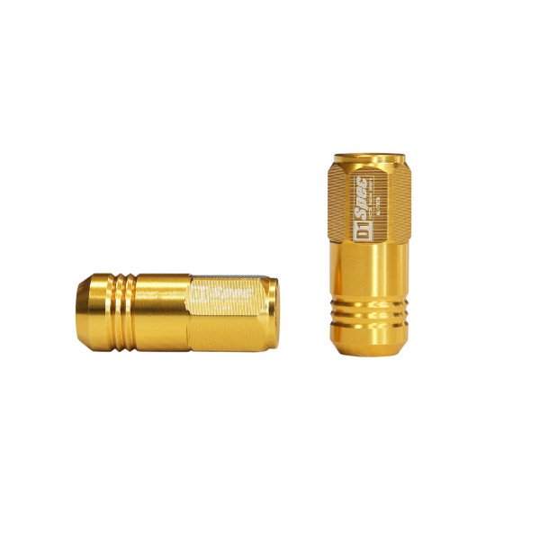 D1Spec Replica EW M12x1.25 Gold Wheel Lug Nuts - 20 Pack
