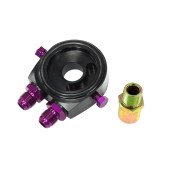 Black AN10 Oil Cooler Adapter for Enhanced Engine Cooling