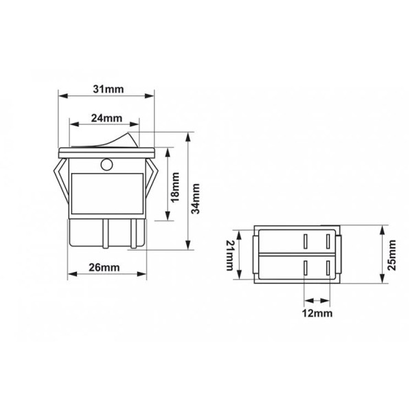 4-Pin Green LED Rocker Switch for Easy Control