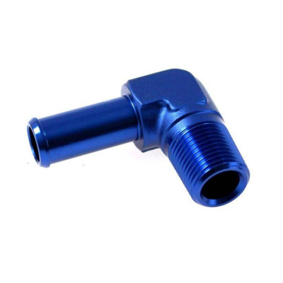 "90° AN10 Flare Union Adapter with 1/2" Hose Fitting"
