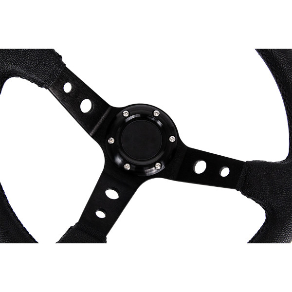 Pro 350mm Steering Wheel - 80mm Offset, Black Leather