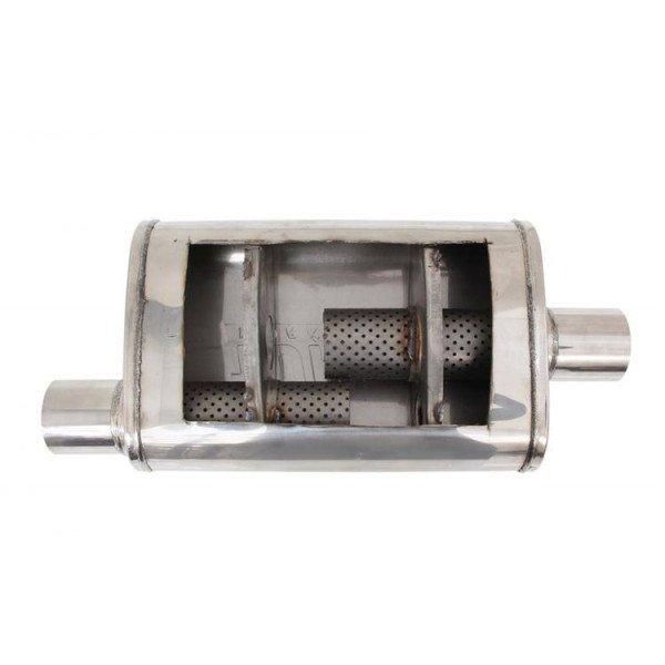 63.5mm 304SS Central Chambered Muffler - 355mm Length