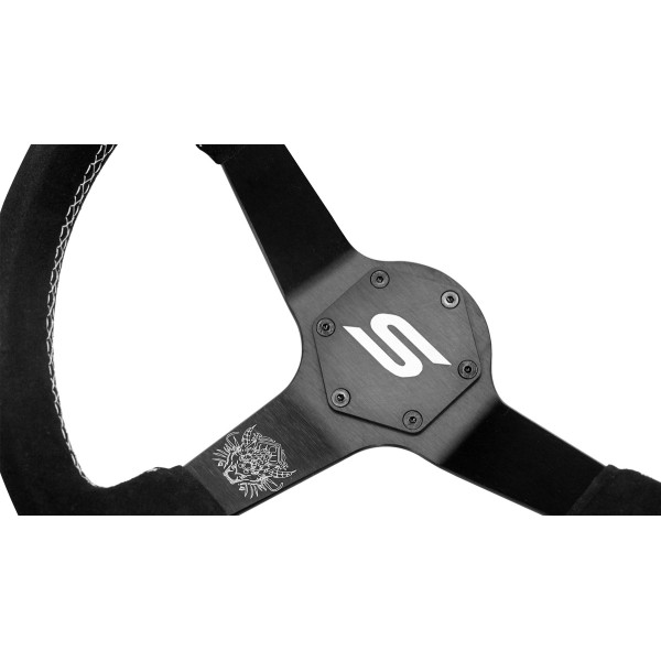 Steering wheel SLIDE 350mm offset:90mm Suede Black