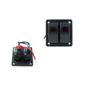 Alu Panel Dual ON-OFF Switch - Red LED Indicator