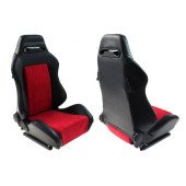 R-LOOK Black Red PVC Racing Seat - Stylish & Durable Design