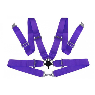 4-Point Purple Racing Seat Belts - Secure & Stylish Safety