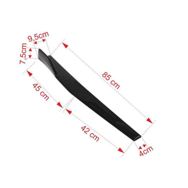 75cm Universal Black Side Skirt Splitters & Canards Kit