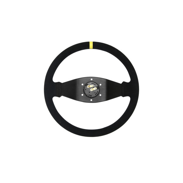 Steering wheel SLIDE 350mm offset:90mm Suede Yellow Strip