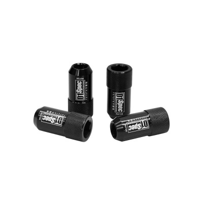 D1Spec Black Aluminum Lug Nuts 1.5" Hex - Forged Quality