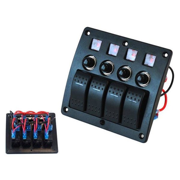 4-Way Switch ON-OFF with 2x5A, 1x10A, 1x15A Circuit