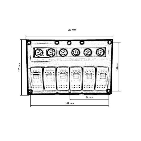 12-24V IP68 Waterproof ON-OFF Switch 6xB 3x5A 2x10A 1x15A