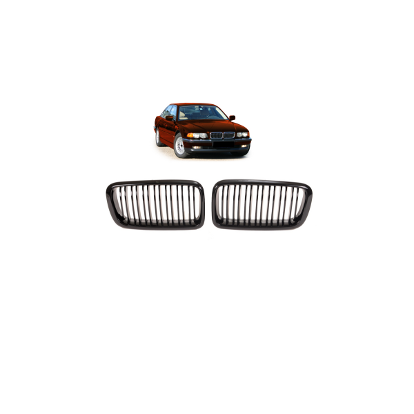 Gloss Black Dual Line Grille for BMW 7 E38 Model