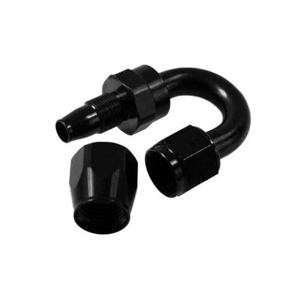 180° AN20 Black Reusable Swivel Hose End Connector