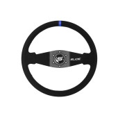 Steering wheel SLIDE 350mm offset:90mm Suede Blue Strip
