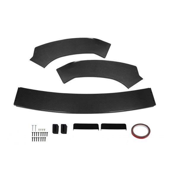 3-Piece Universal Carbon Look Front Bumper Splitter Kit